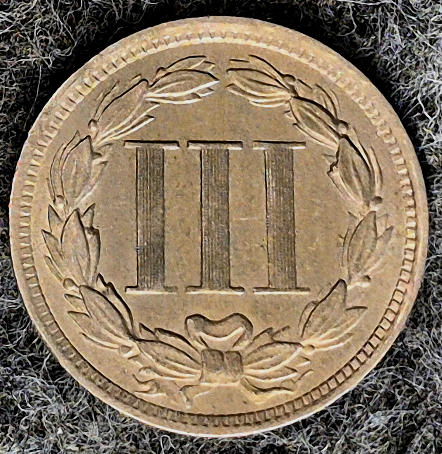 1865 First Year 3 Cent Nickel Extra Fine+ Features Full Liberty & Pillars