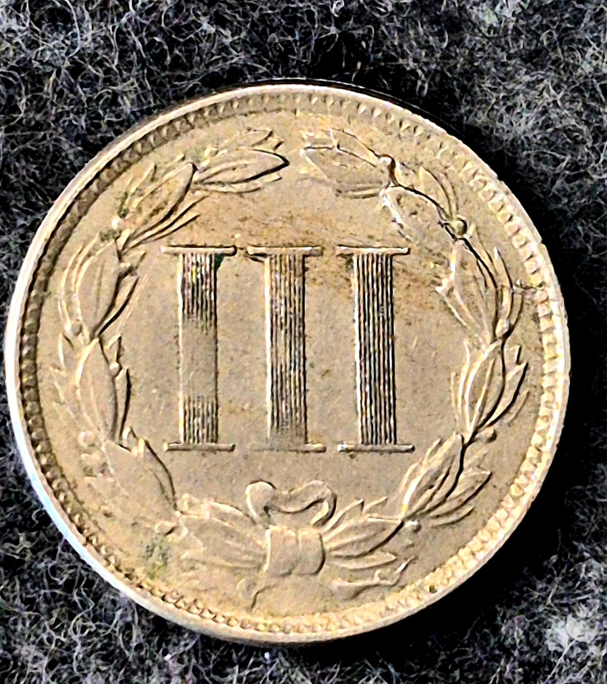 1865 First Year 3 Cent Nickel Extra Fine Features Full Liberty & Pillars