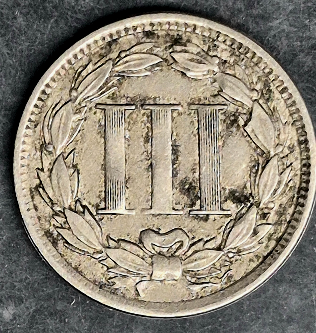 1865 First Year 3 Cent Nickel Extra Fine Features Full Liberty & 50% Pillars