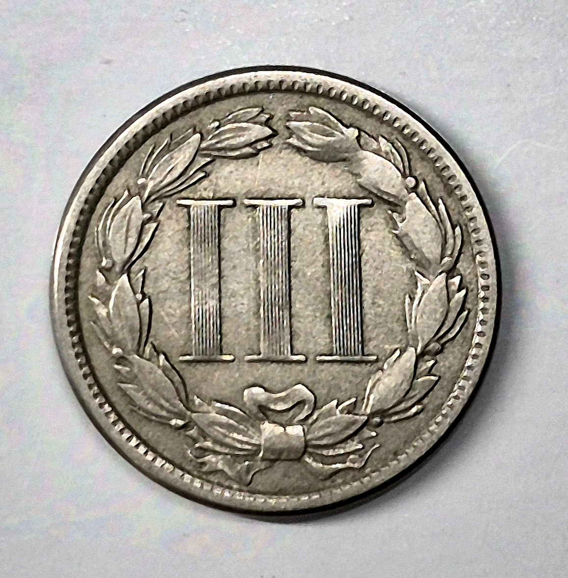 1865 First Year 3 Cent Nickel Extra Fine Features Full Liberty & Pillars