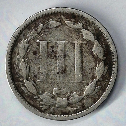 1873 3 Cent Nickel Good+ Features Full Liberty Closed "3" Hole Filler