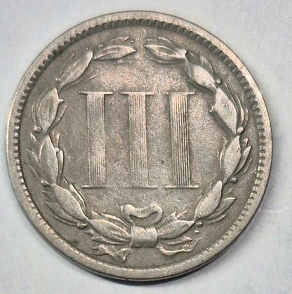 1873 3 Cent Nickel VG-F Features Closed "3" Full Liberty, 90% Pillars 3C