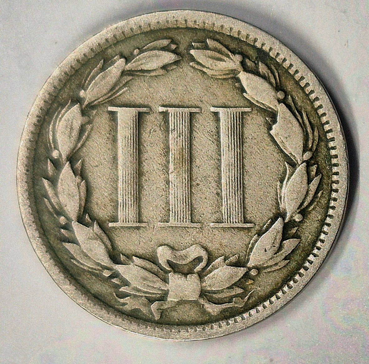 1873 3 Cent Nickel VG-F Features Open "3" Full Liberty, 90% Pillars 3C