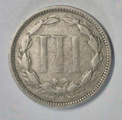 1873 3 Cent Nickel VG-F Features Open "3" Full Liberty, 90% Pillars 3C