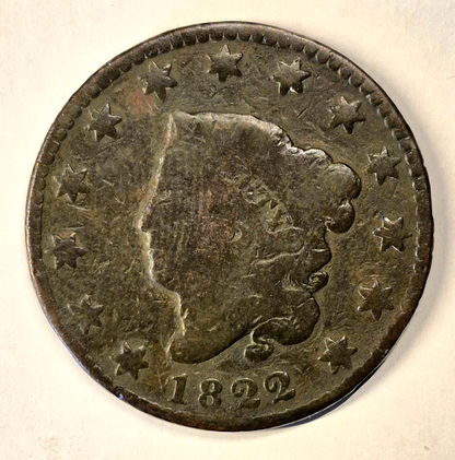 1822 Matron Head Large Cent  AG-G Features 1C Coin Shown