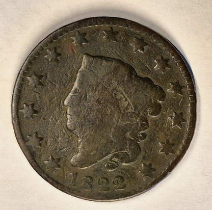 1822 Matron Head Large Cent  AG-G Features 1C Coin Shown