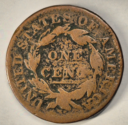 1833 Coronet Head Large Cent VG Features Coin Shown US 1C