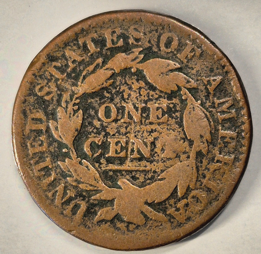 1833 Coronet Head Large Cent VG Features Coin Shown US 1C