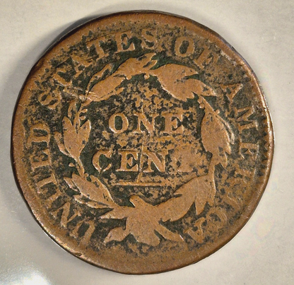 1833 Coronet Head Large Cent VG Features Coin Shown US 1C