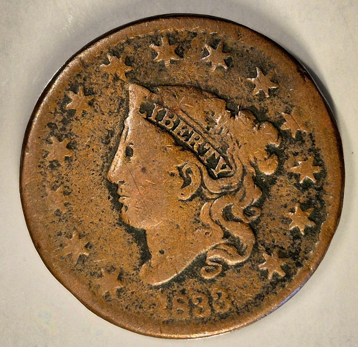 1833 Coronet Head Large Cent VG Features Coin Shown US 1C