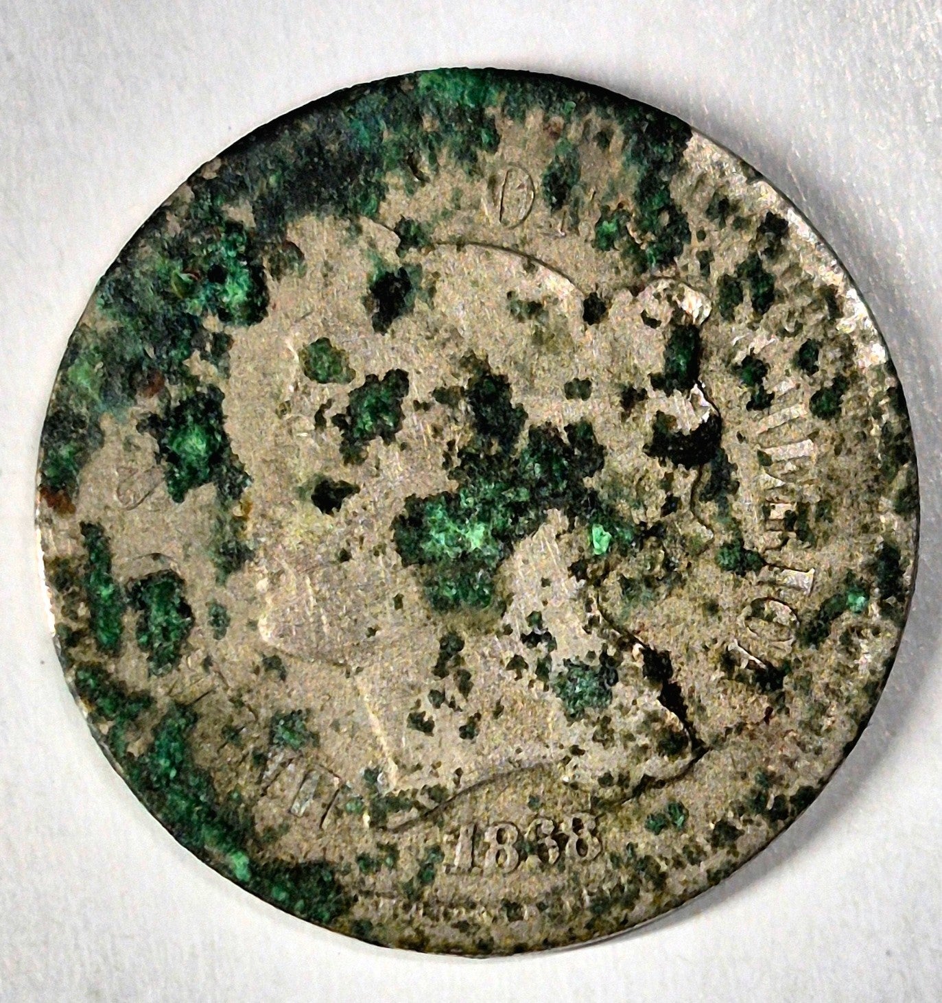 1868 3 Cent Nickel AG or Less Features Corrosion 😎Reconditioner Challenge Coin