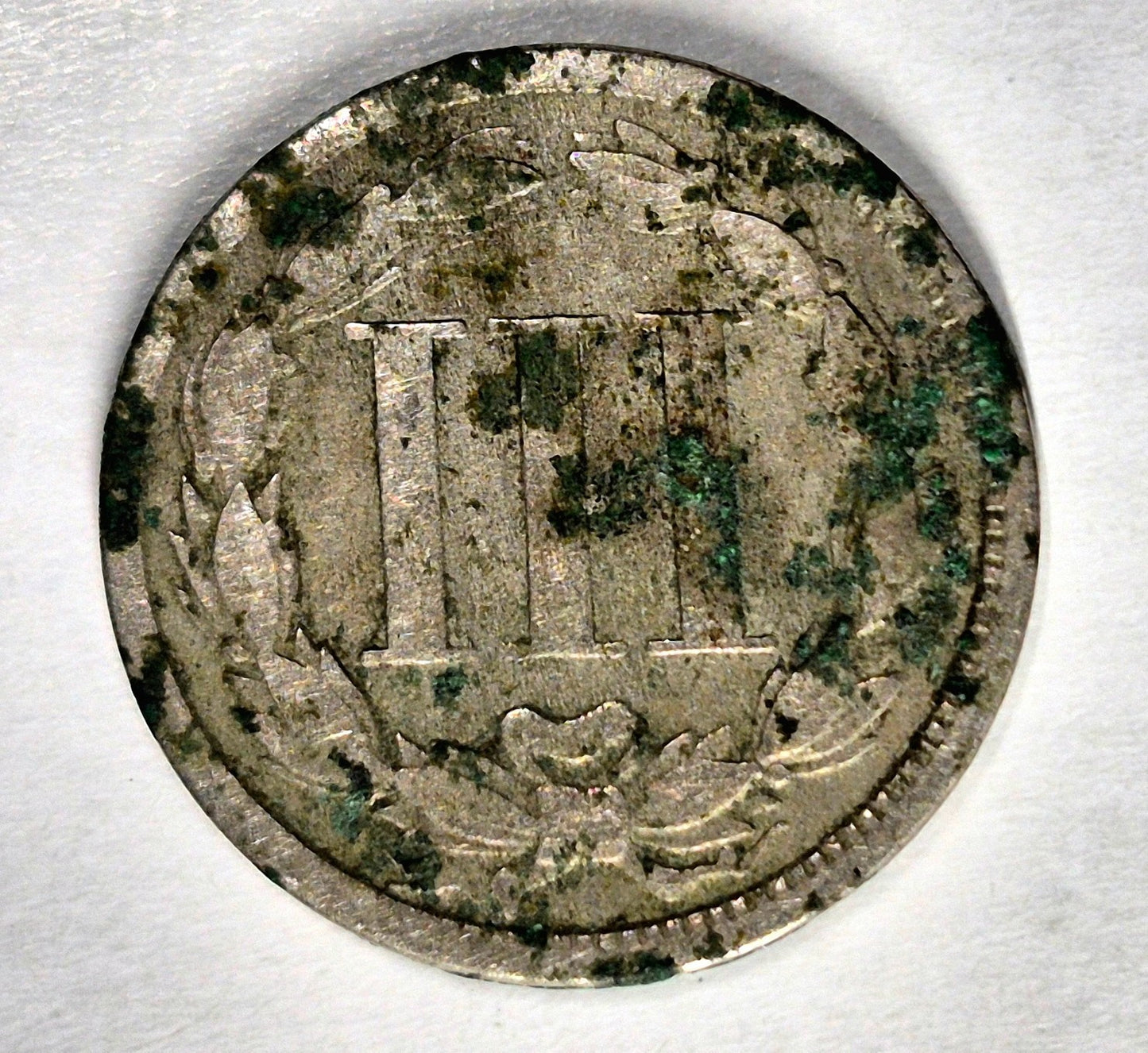 1868 3 Cent Nickel AG or Less Features Corrosion 😎Reconditioner Challenge Coin