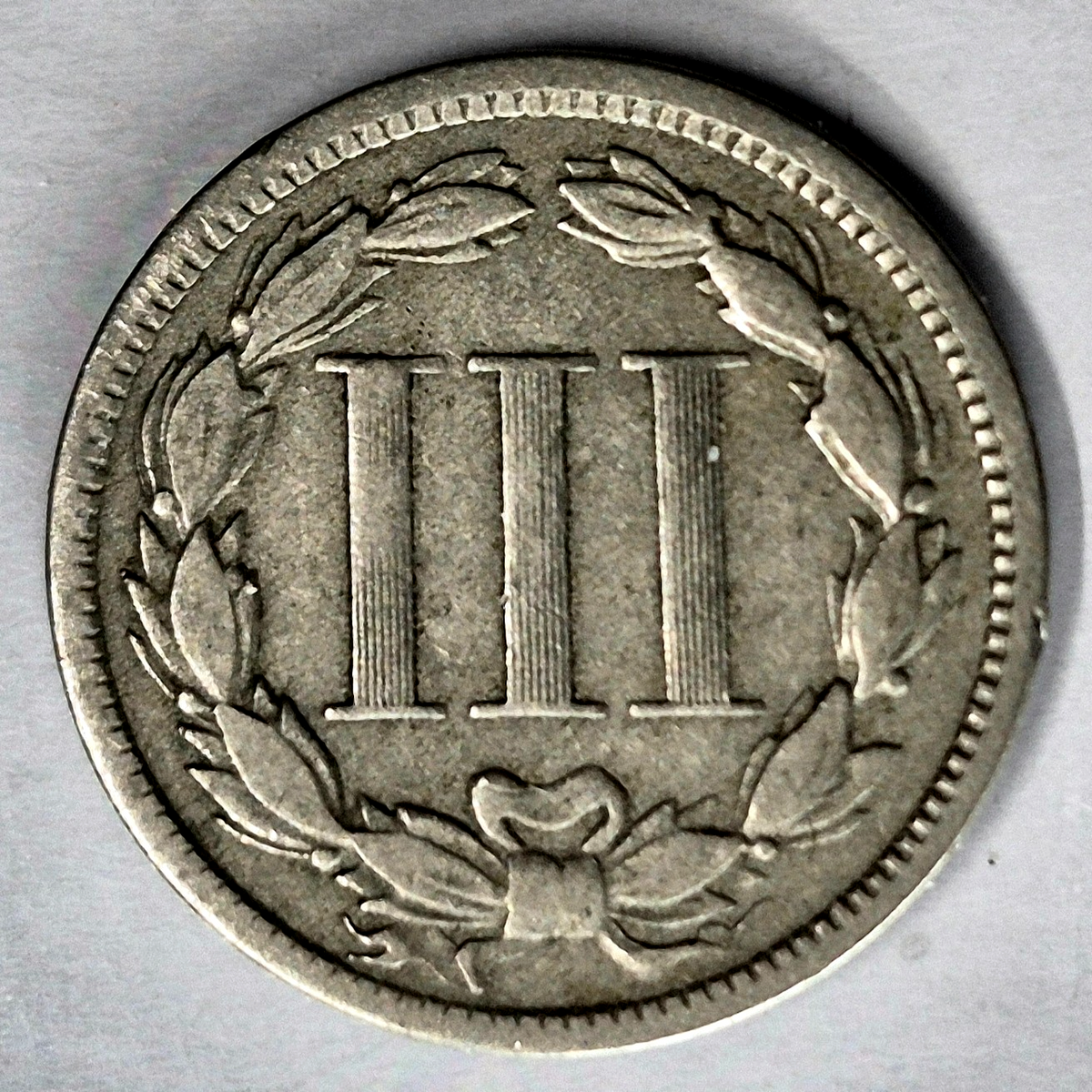 1868 3 Cent Nickel Very Fine Features Full Liberty Partial Pillars US 3C