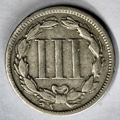 1868 3 Cent Nickel Very Fine Features Full Liberty Partial Pillars US 3C