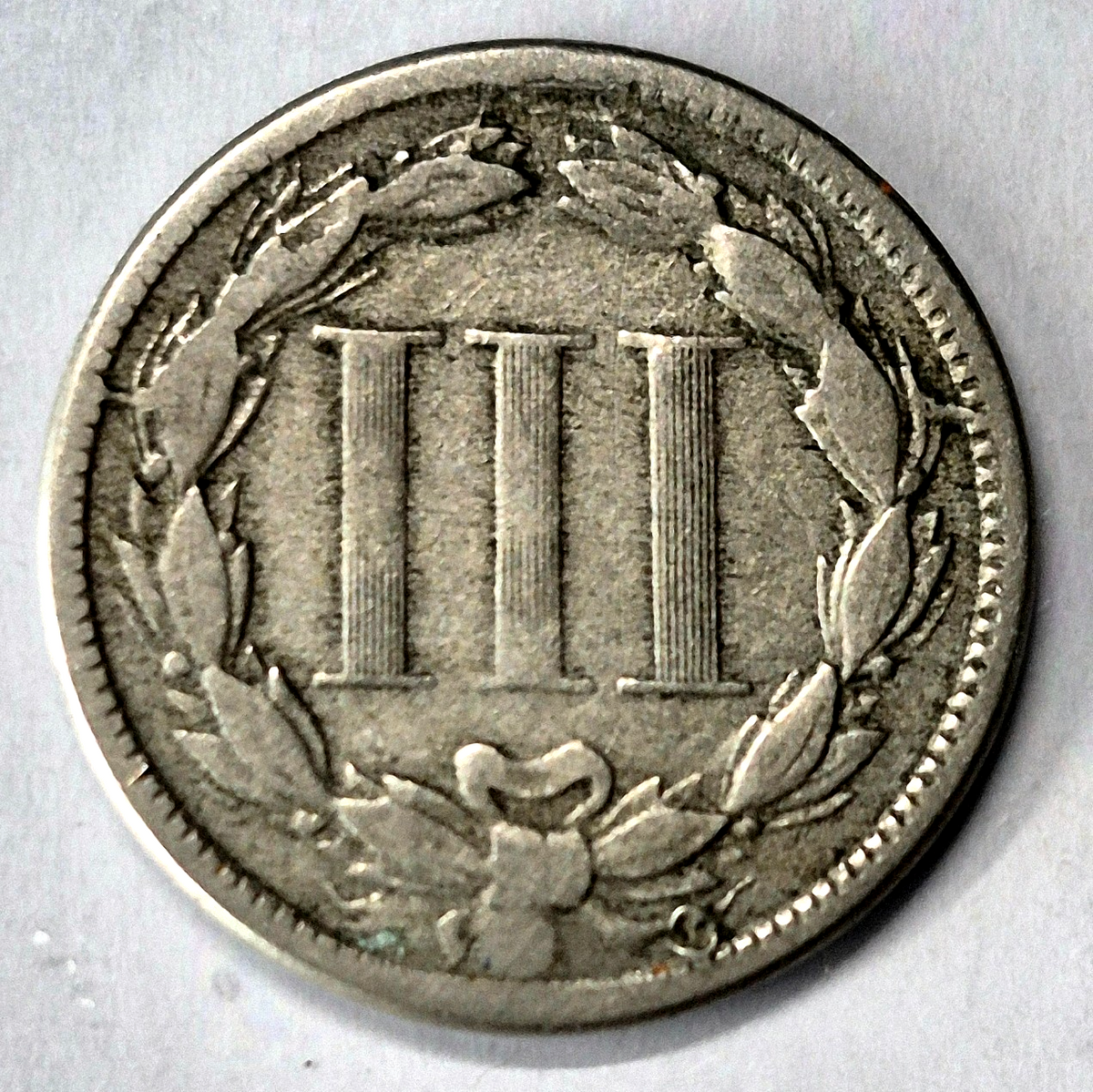 1868 3 Cent Nickel Very Fine Features Full Liberty Partial Pillars US 3C