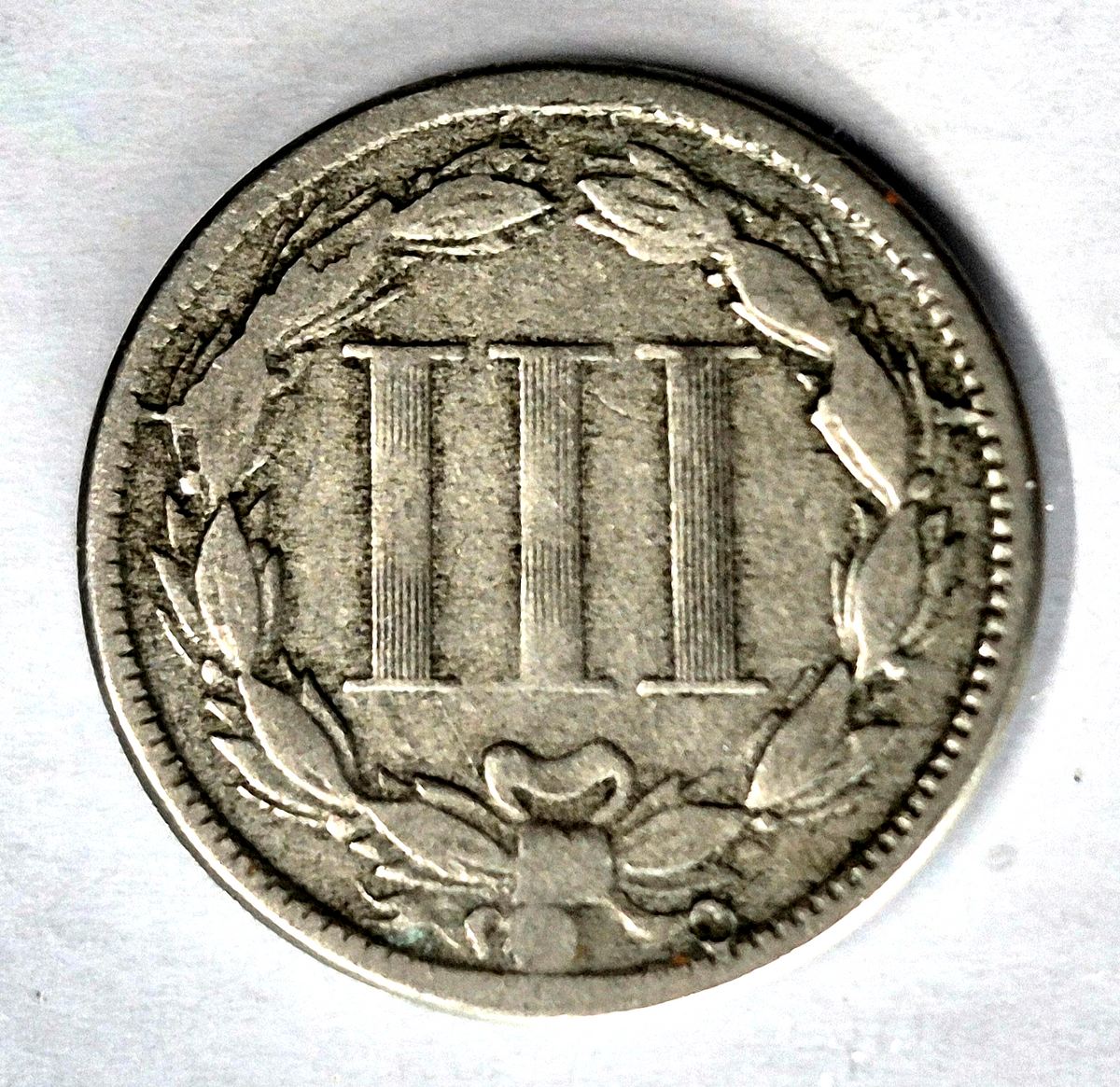 1868 3 Cent Nickel Very Fine Features Full Liberty Partial Pillars US 3C