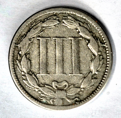 1868 3 Cent Nickel Very Fine Features Full Liberty Partial Pillars US 3C