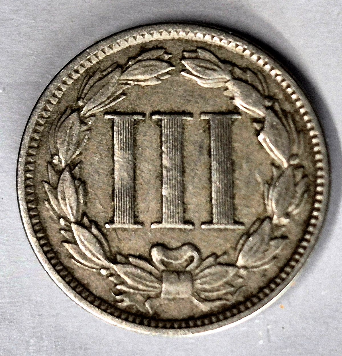 1868 3 Cent Nickel Very Fine Features Full Liberty Partial Pillars US 3C