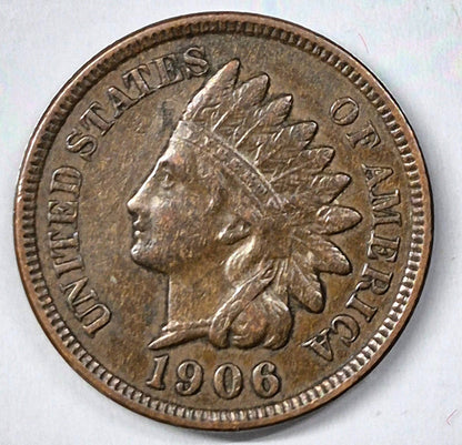 1906 Indian Head Cent Choice Crisp AU Features High Grade Coin Shown  1C