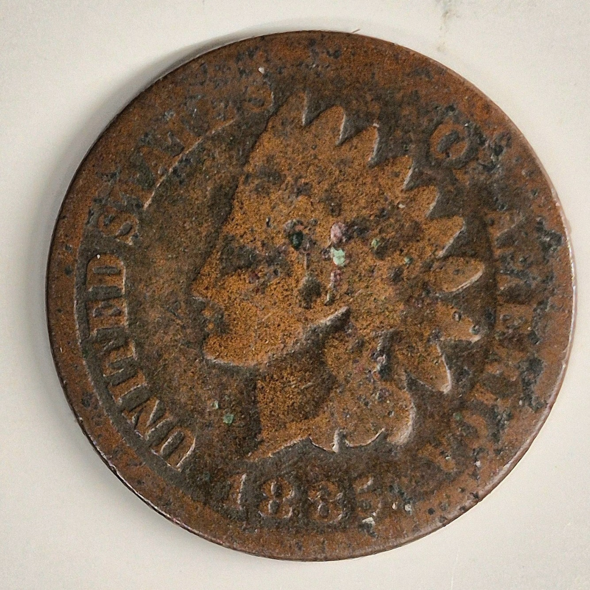 1885 Indian Head Cent Penny G-VG Features, Better Date, Coin Shown 1C