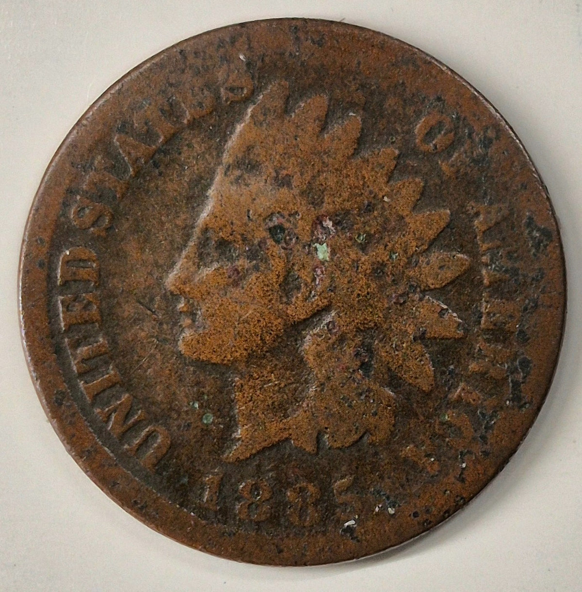 1885 Indian Head Cent Penny G-VG Features, Better Date, Coin Shown 1C