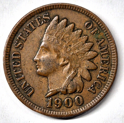 1900 Indian Head Cent Choice XF-AU Features High Grade Coin Shown 1C