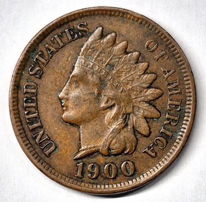 1900 Indian Head Cent Choice AU+ Features High Grade Coin Shown 1C