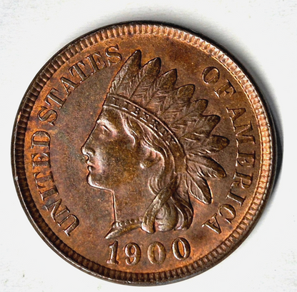1900 Indian Head Cent Choice Crisp AU-MS Features High Grade Coin Shown 1C