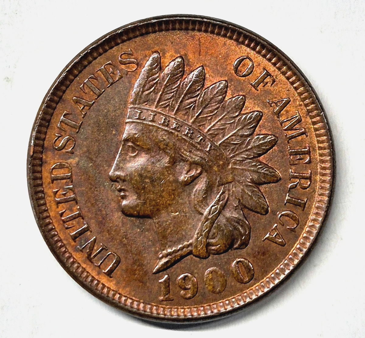 1900 Indian Head Cent Choice Crisp AU-MS Features High Grade Coin Shown 1C