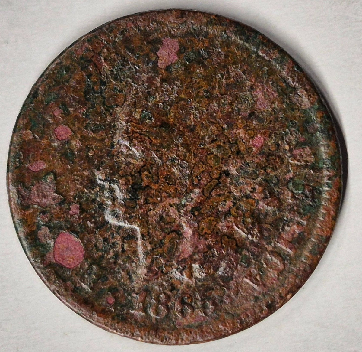 1865 Indian Head 1C AG or Less Features Corrosion 😎Reconditioner Challenge Coin