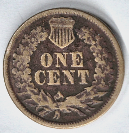 1860 Indian Head Cent Fine+ Features Type II Chunky Oak Wreath Shield Coin Shown