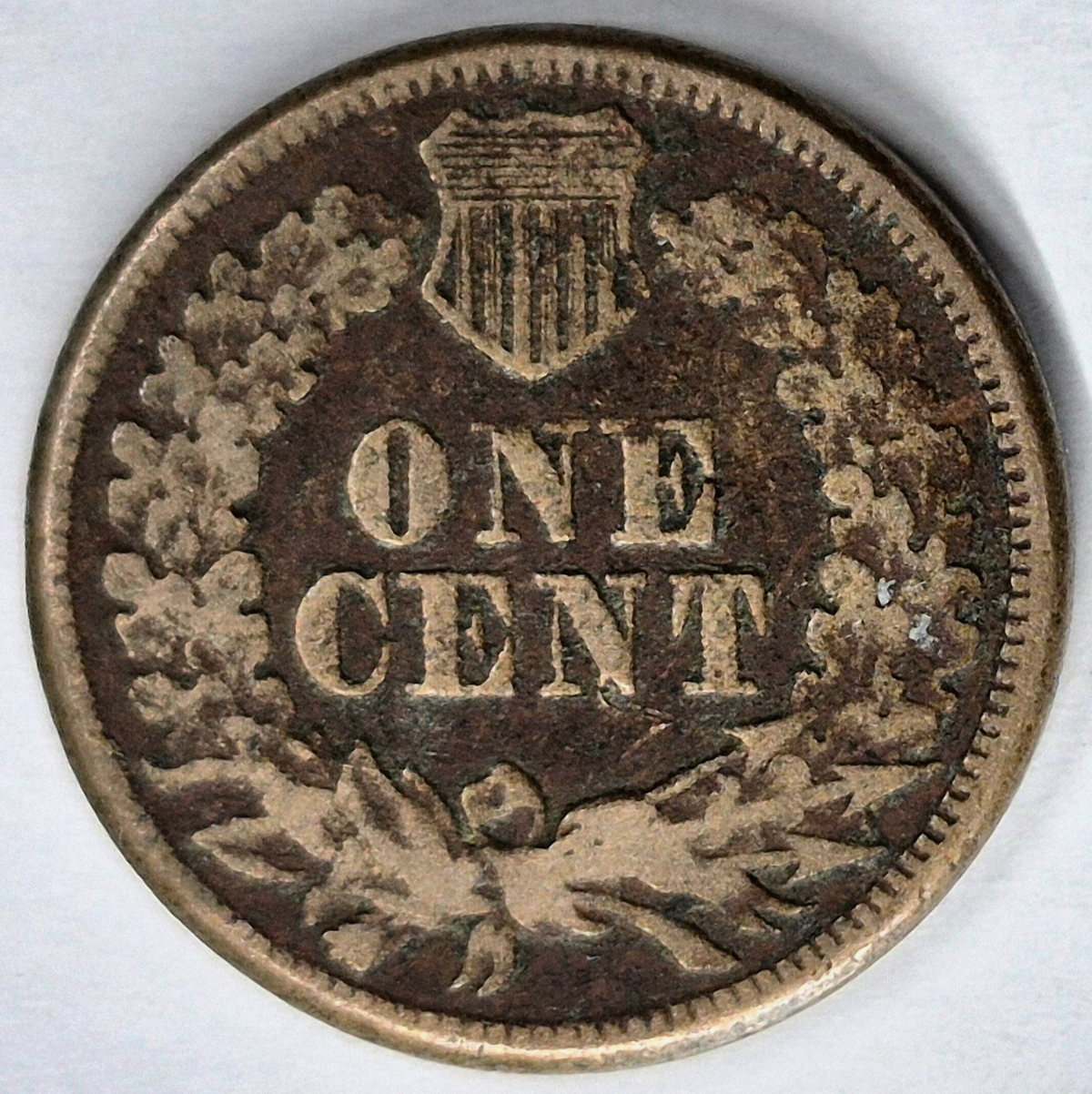 1860 Indian Head Cent Fine+ Features Type II Chunky Oak Wreath Shield Coin Shown