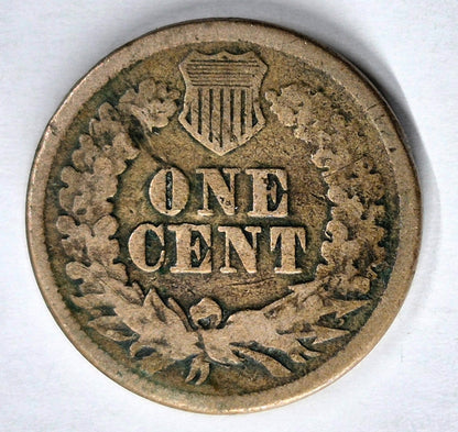 1860 Indian Head Cent Fine+ Features Type II Chunky Oak Wreath Shield Coin Shown