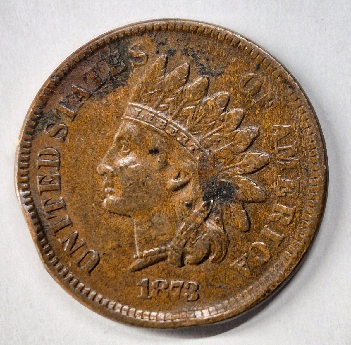 1873 Indian Head Cent Open "3" Choice AU-MS Features High Grade Coin Shown 1C