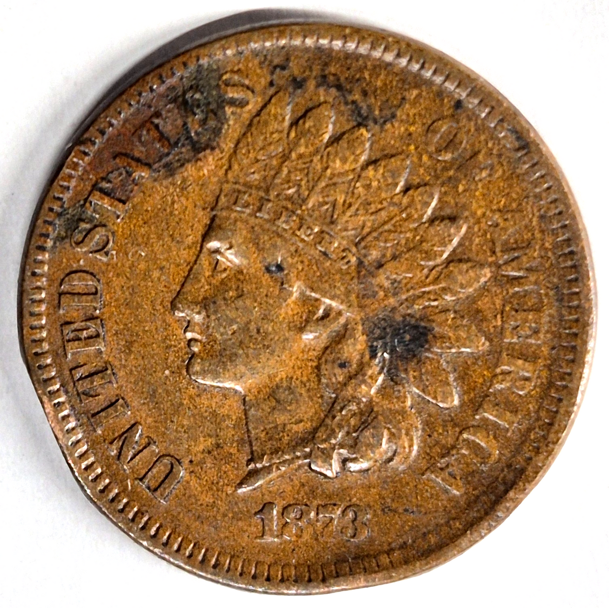 1873 Indian Head Cent Open "3" Choice AU-MS Features High Grade Coin Shown 1C