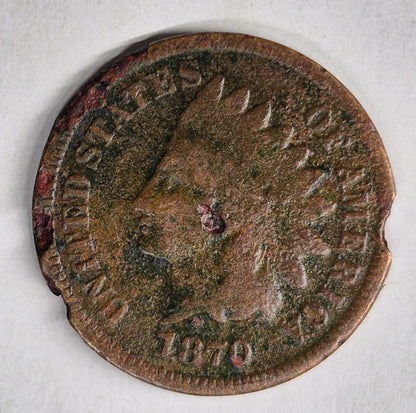1870 Indian Head 1C Good Features Environmental 😎Reconditioner Challenge Coin