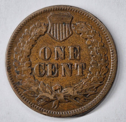 1875 Indian Head Cent Penny VF Features Liberty, Sheild Receive Coin Pictured 1C