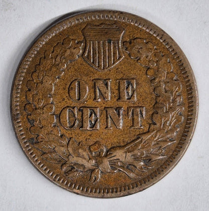 1875 Indian Head Cent Penny VF Features Liberty, Sheild Receive Coin Pictured 1C