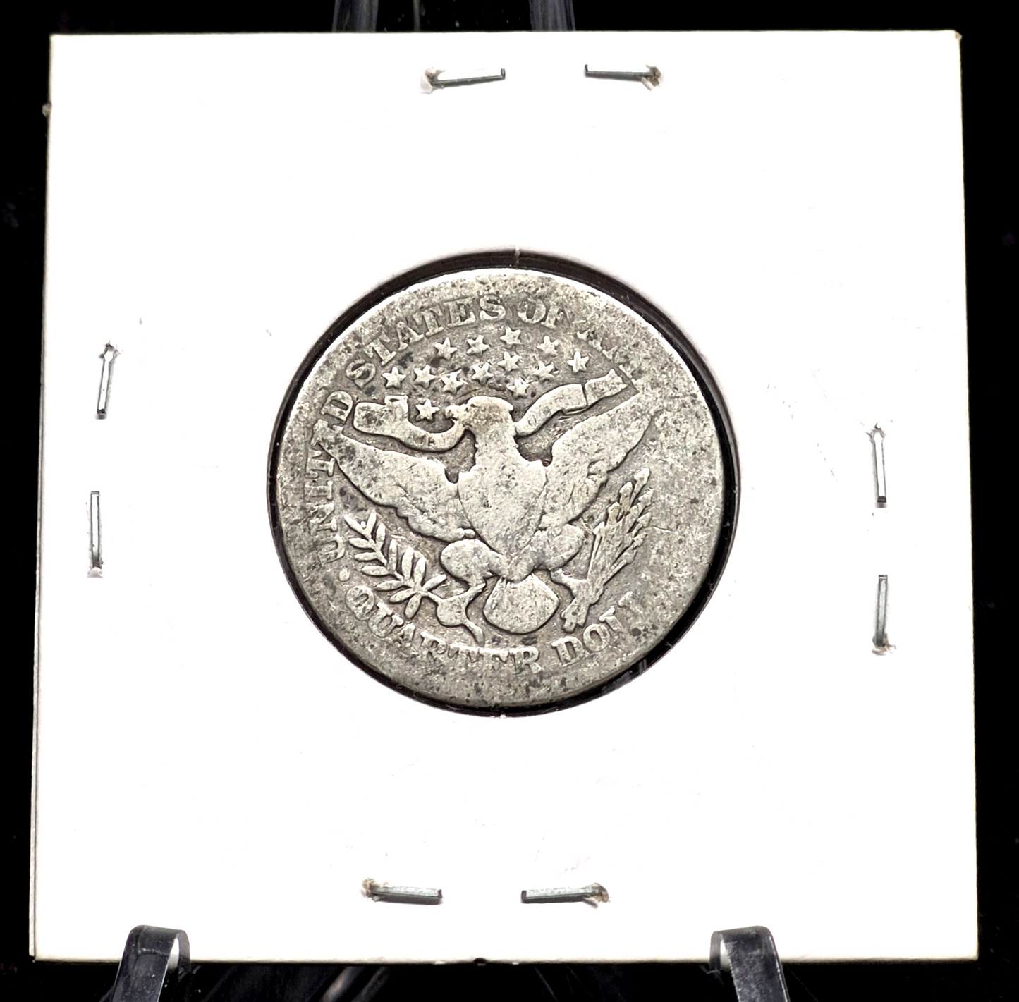 1901 Barber Silver Quarter 90% SILVER About Good or Less Condition 25C