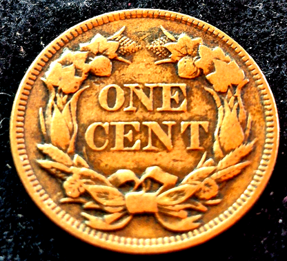 1858 Flying Eagle One Cent Large Letter Strong VF+ Features Only 3 Yrs Minted