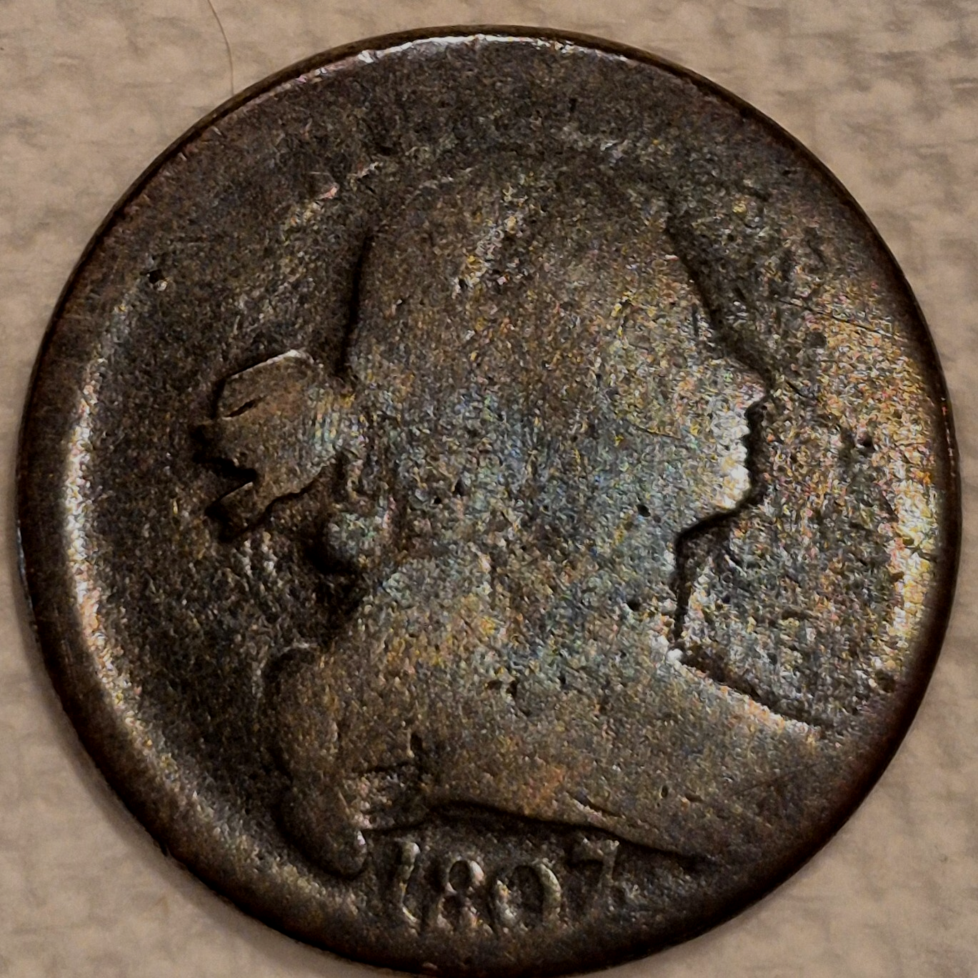 1807/6 1C BN Draped Bust Large Cent 🔥Rare🔥 Last Yr Lg Date Lg Fraction Pt One
