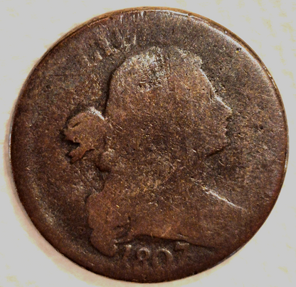 1807/6 1C BN Draped Bust Large Cent 🔥Rare🔥 Last Yr Lg Date Lg Fraction Pt One