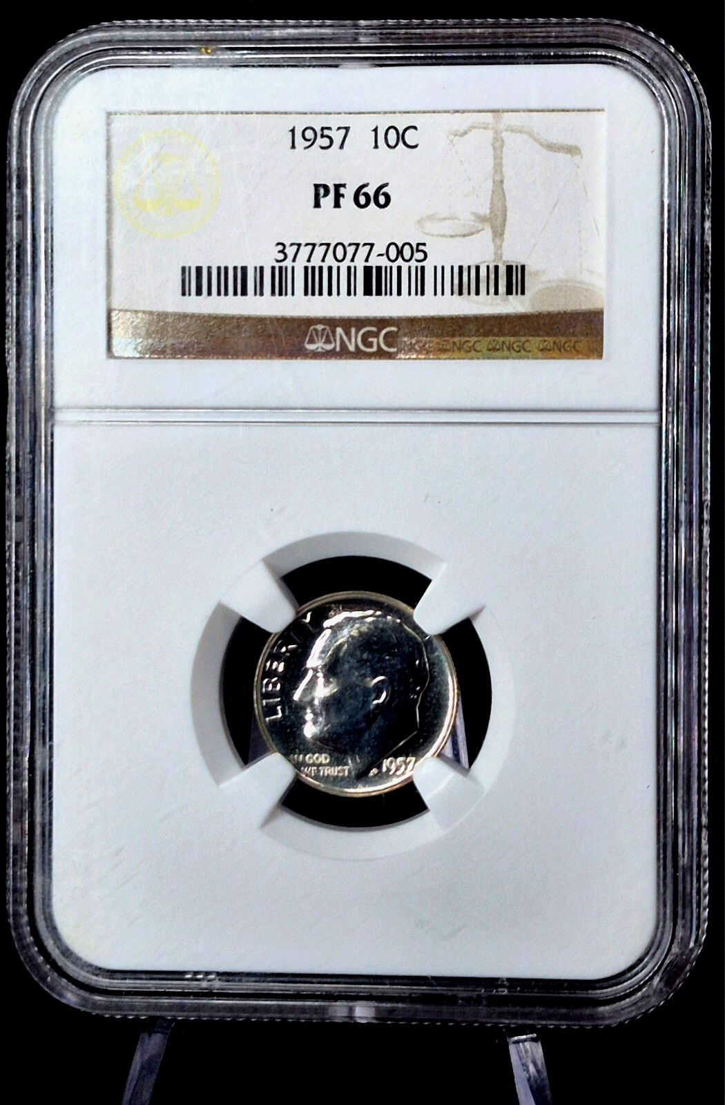 1957 Proof Roosevelt 90% Silver Dime 10C NGC PF66 Collectable NGC Brown Label