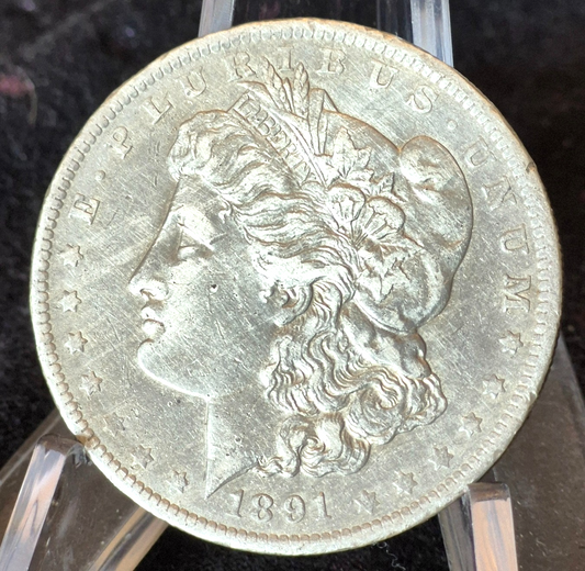 1891-O Morgan Dollar XF-AU Circulated Features 90% Silver $1 US Coin Harder Date
