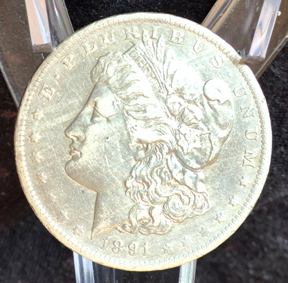 1891-O Morgan Dollar XF-AU Circulated Features 90% Silver $1 US Coin Harder Date