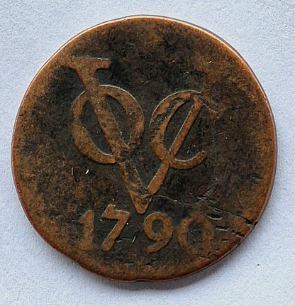 1790 DOUBLE DUIT VOC Netherlands -Holland Dutch East India Company Colonial Coin