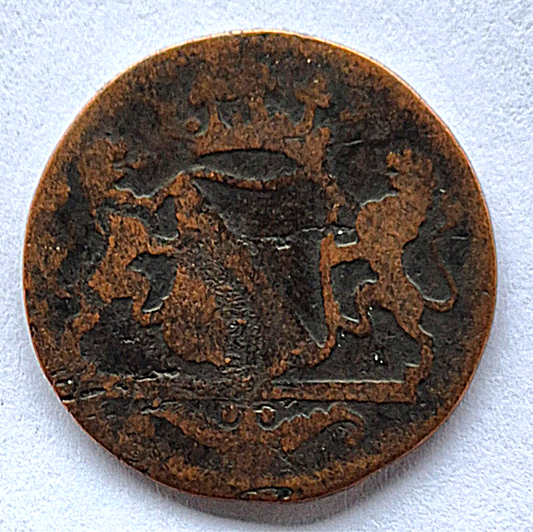 1790 DOUBLE DUIT VOC Netherlands -Holland Dutch East India Company Colonial Coin