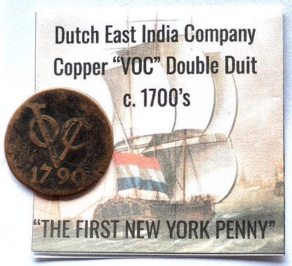 1790 DOUBLE DUIT VOC Netherlands -Holland Dutch East India Company Colonial Coin