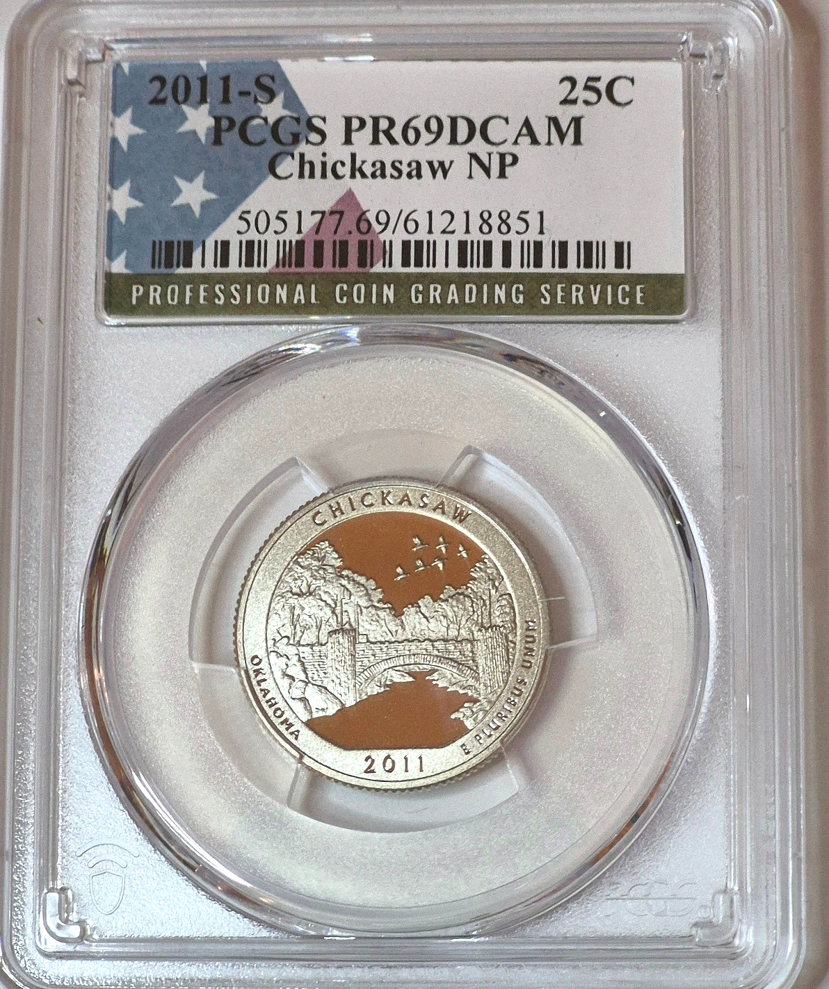 2011-S ATB National Parks Quarter Chickasaw NP PCGS Highly Graded PR69DCAM 25C