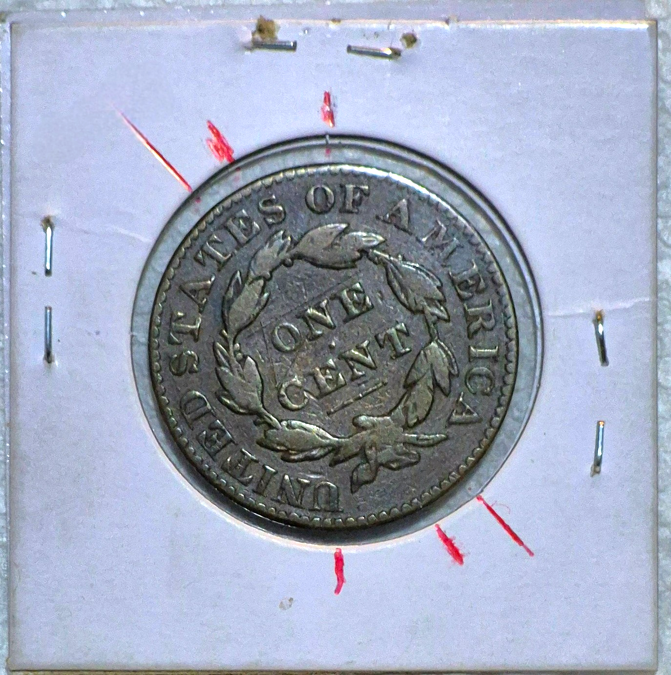 1831 Coronet Head Large Cent N8 R3 Large Letters F-VF Features 30° Die Rotation